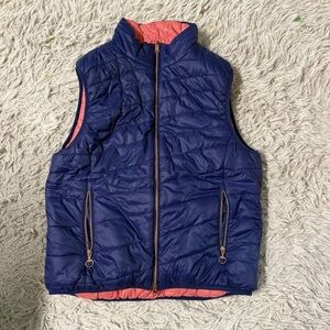 Women’s XL Blue/Pink Equetech Horseback Riding Reversible Puffer Vest. Good Cond